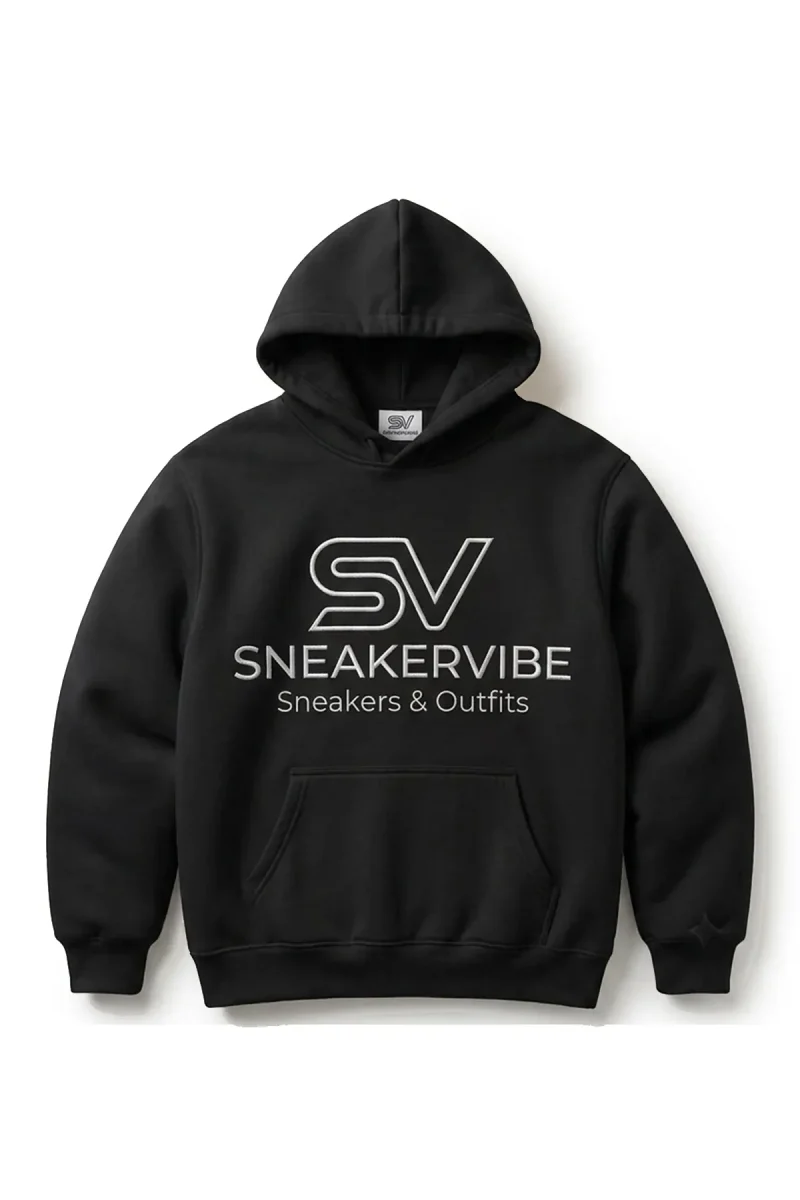 JeVibe Luxury Logo Hoodie – Black/Off-White