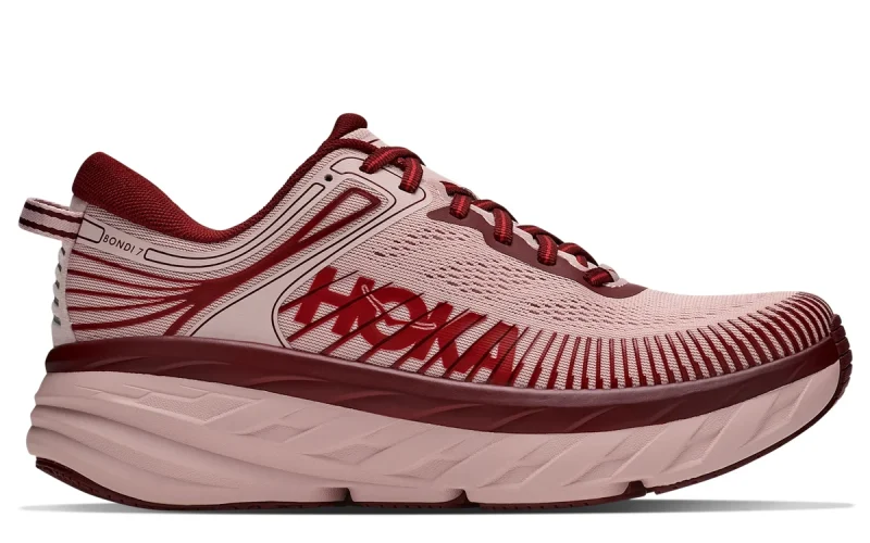 HOKA Bondi 7 "Pink Opal Varsity Burgundy" Heren schoenen