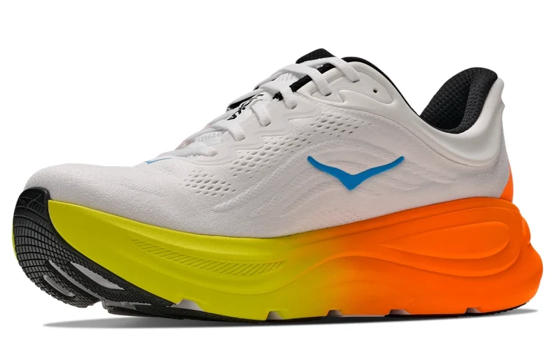HOKA Bondi 9 "White Neon Tangerine" Heren schoenen