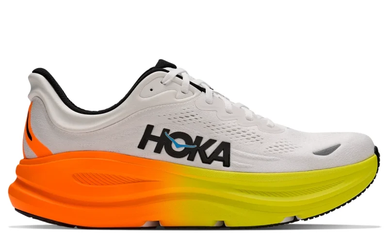 HOKA Bondi 9 "White Neon Tangerine" Heren schoenen