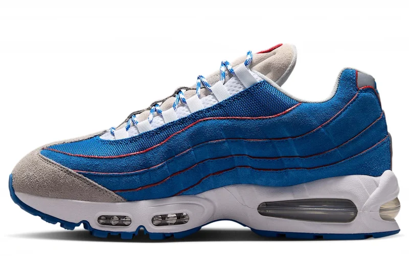 Nike Air Max 95 Big Bubble "Blue Sapphire Wit Light Smoke Grey Metallic Silver" Schoenen