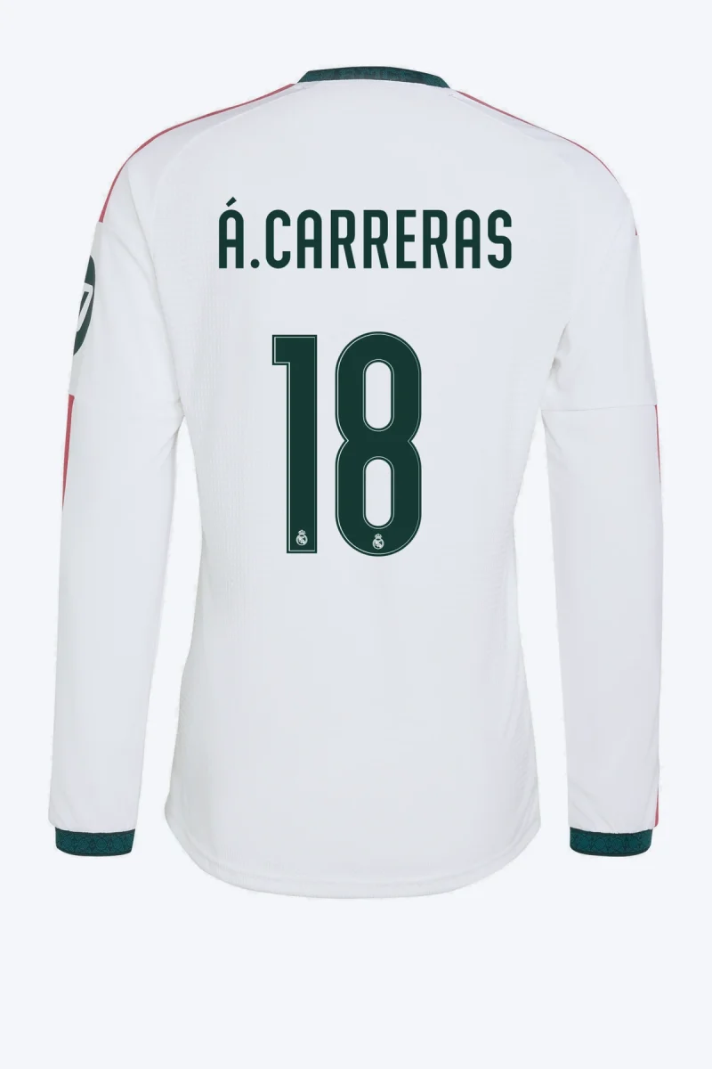 Á. Carreras 18 Voetbalshirt - Real Madrid 26/27 Thuis Authentic Lange Mouw