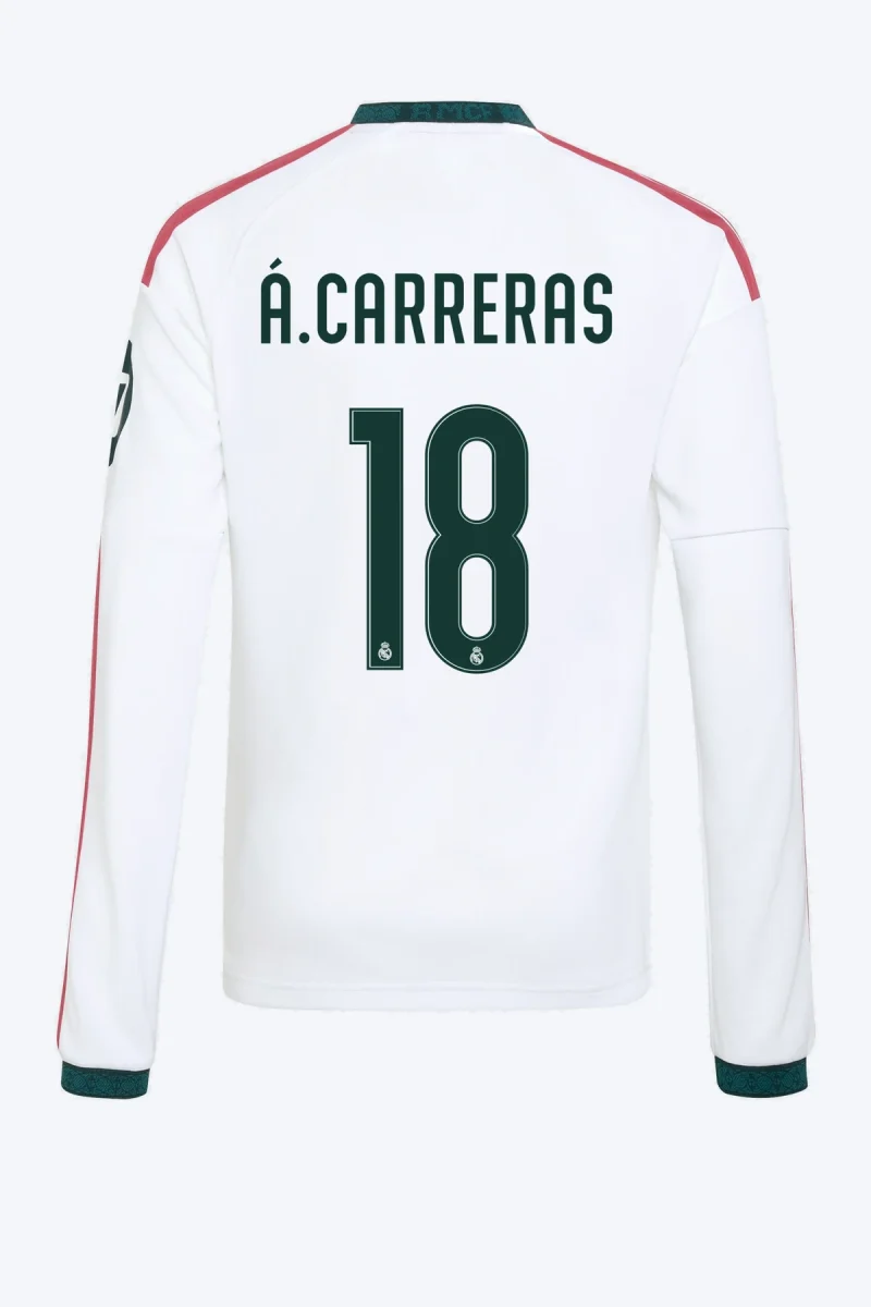 Á. Carreras 18 Voetbalshirt - Real Madrid 26/27 Thuis Lange Mouw Kids