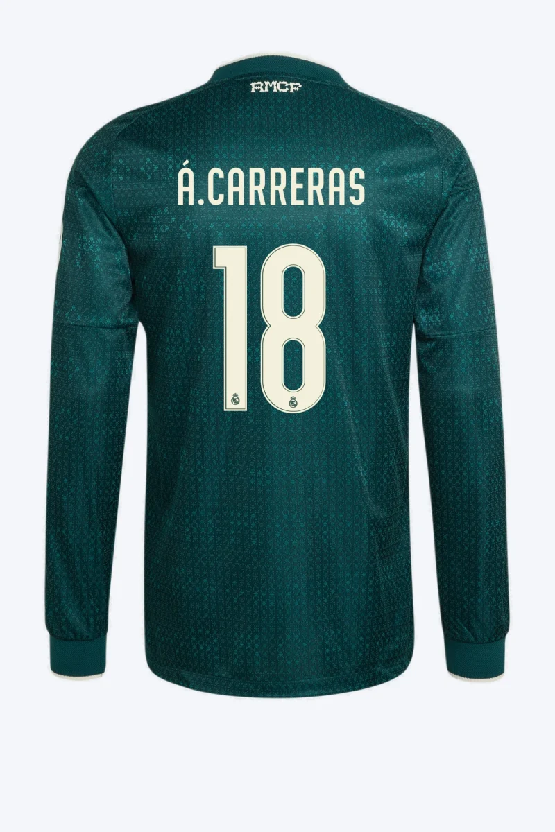Á. Carreras 18 Voetbalshirt - Real Madrid 26/27 Uit Authentic Lange Mouw