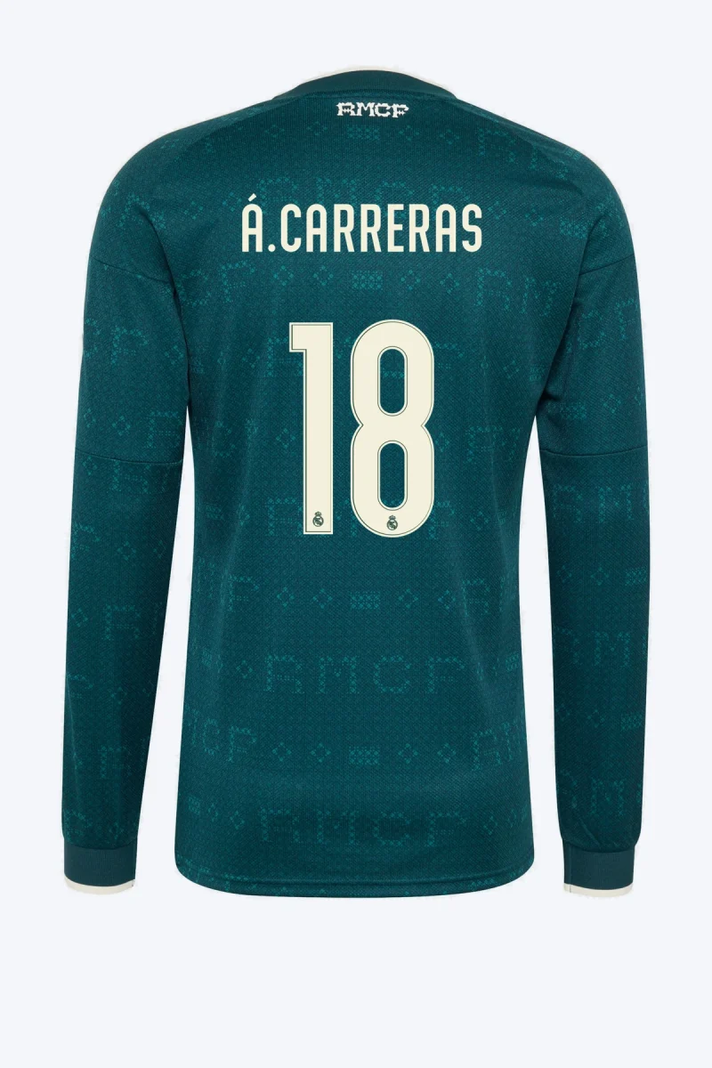 Á. Carreras 18 Voetbalshirt - Real Madrid 26/27 Uit Lange Mouw