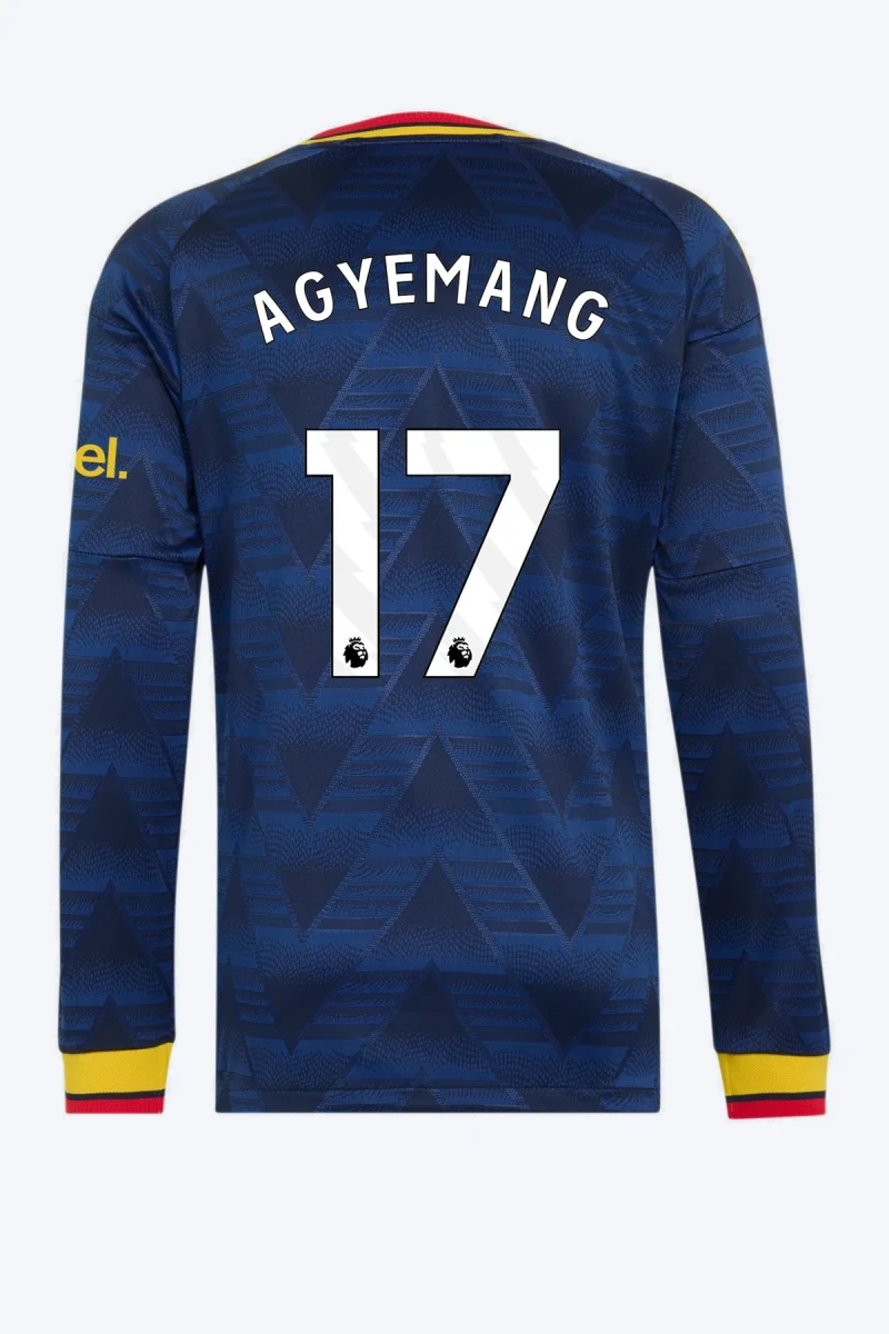 Agyemang 17 Voetbalshirt - Arsenal FC 26/27 Uit Authentic Longsleeve