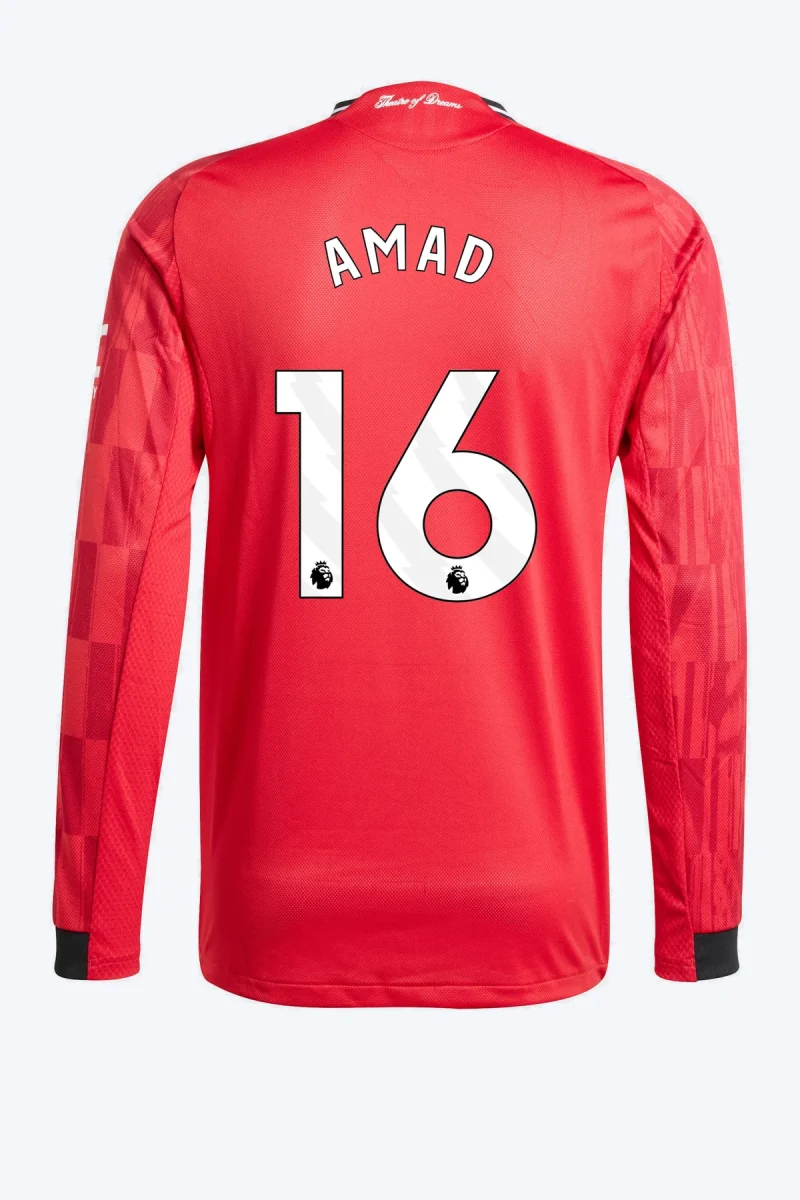 Amad 16 Voetbalshirt - Manchester United 25/26 Lange Mouw Thuis Authentic