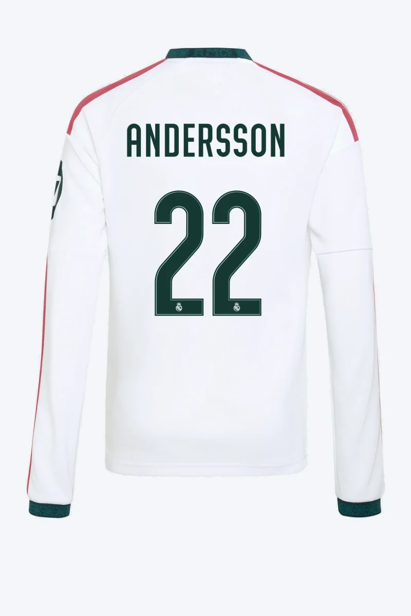 Andersson 22 Voetbalshirt - Real Madrid 26/27 Thuis Lange Mouw Kids