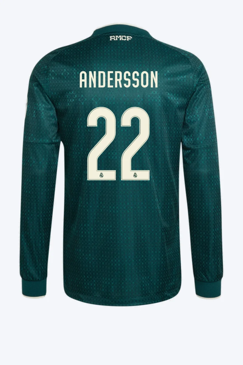 Andersson 22 Voetbalshirt - Real Madrid 26/27 Uit Authentic Lange Mouw