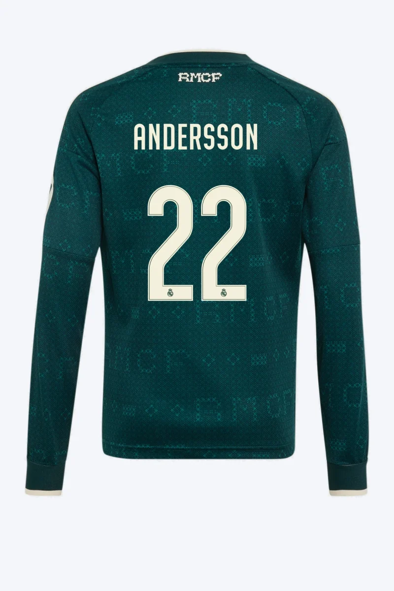 Andersson 22 Voetbalshirt - Real Madrid 26/27 Uit Lange Mouw Kids