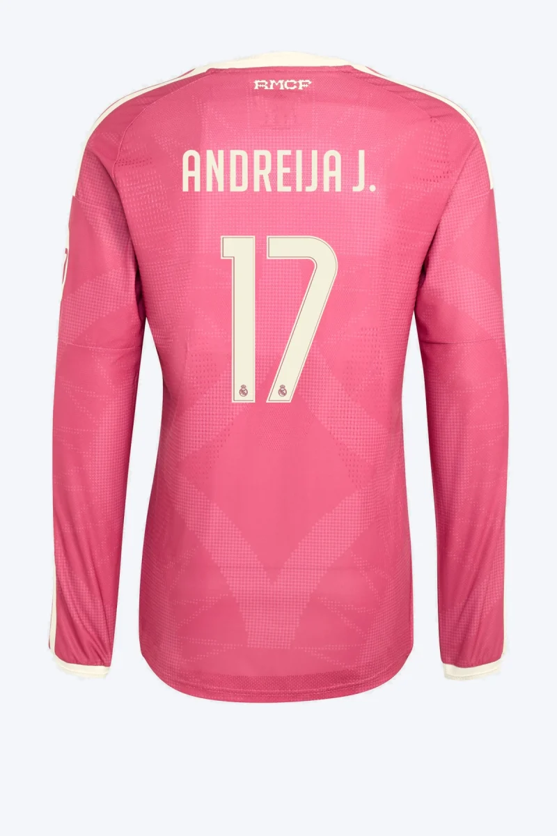 Andreija J. 17 Voetbalshirt - Real Madrid 26/27 Derde Authentic Lange Mouw