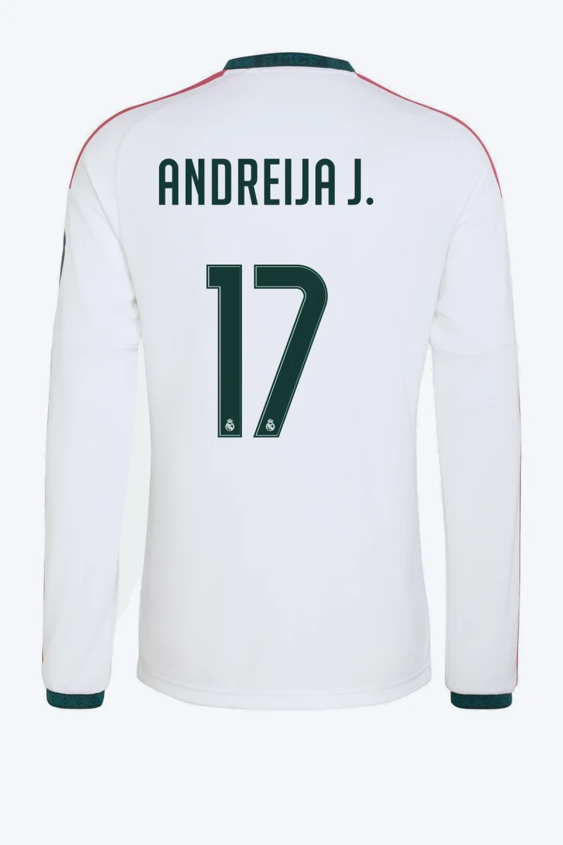 Andreija J. 17 Voetbalshirt - Real Madrid 26/27 Thuis Lange Mouw