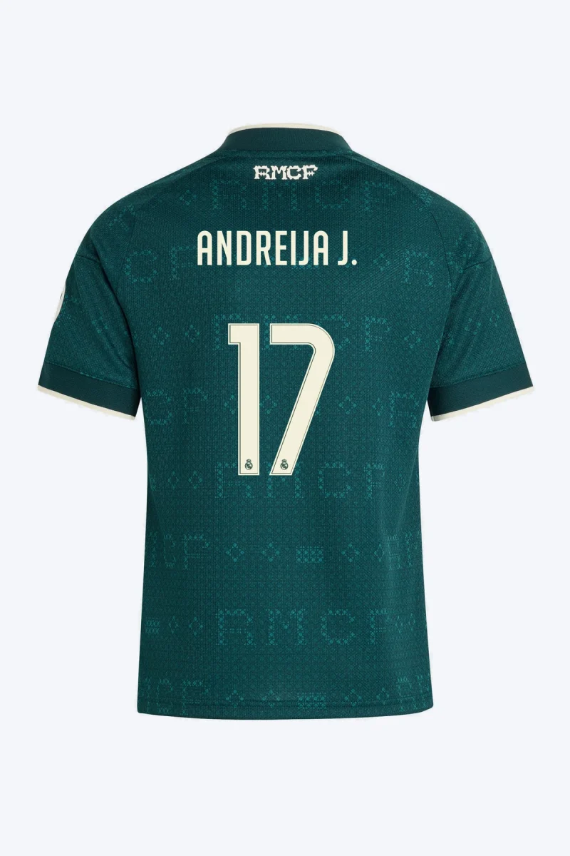 Andreija J. 17 Voetbalshirt - Real Madrid 26/27 Uit Kids
