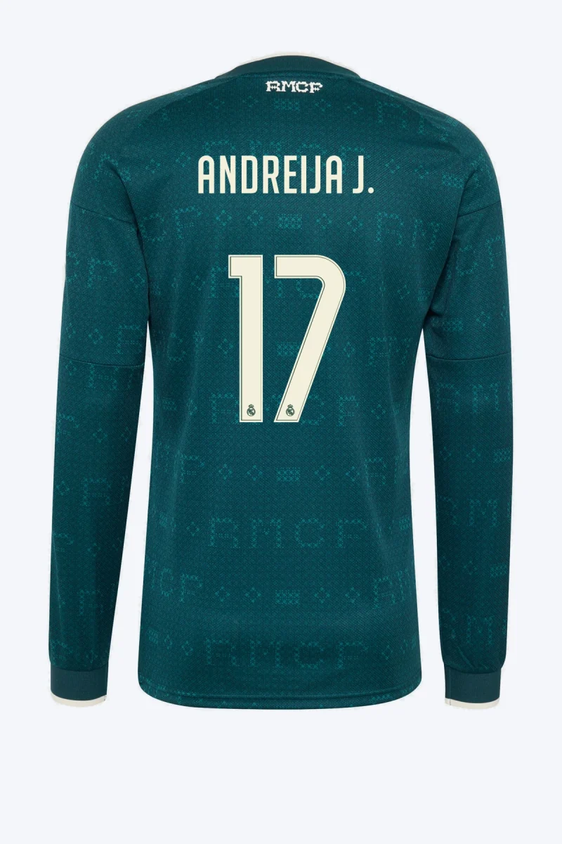 Andreija J. 17 Voetbalshirt - Real Madrid 26/27 Uit Lange Mouw