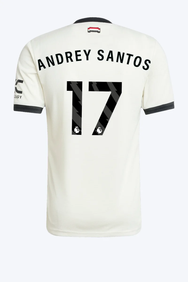 Andrey Santos 17 Voetbalshirt - Manchester United 24/25 Derde Authentic