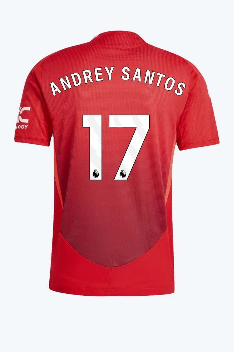 Andrey Santos 17 Voetbalshirt - Manchester United 24/25 Thuis Authentic
