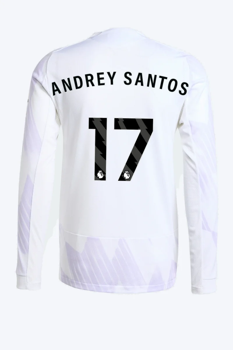Andrey Santos 17 Voetbalshirt - Manchester United 25/26 Lange Mouw Uit Authentic