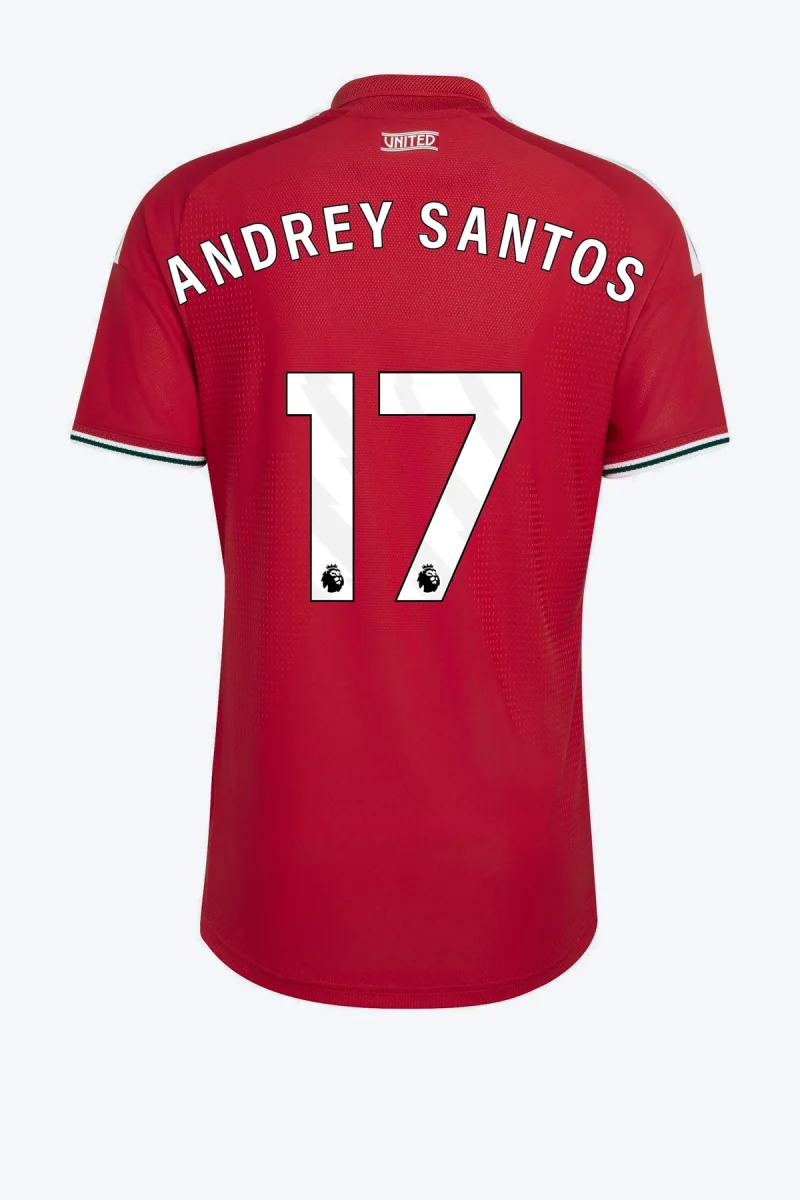 Andrey Santos 17 Voetbalshirt - Manchester United 26/27 Thuis Authentic