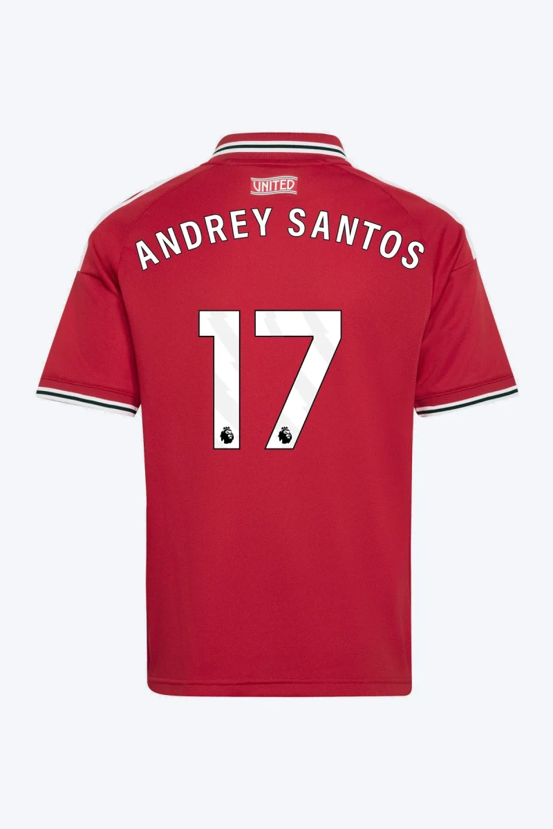 Andrey Santos 17 Voetbalshirt - Manchester United 26/27 Thuis Kids