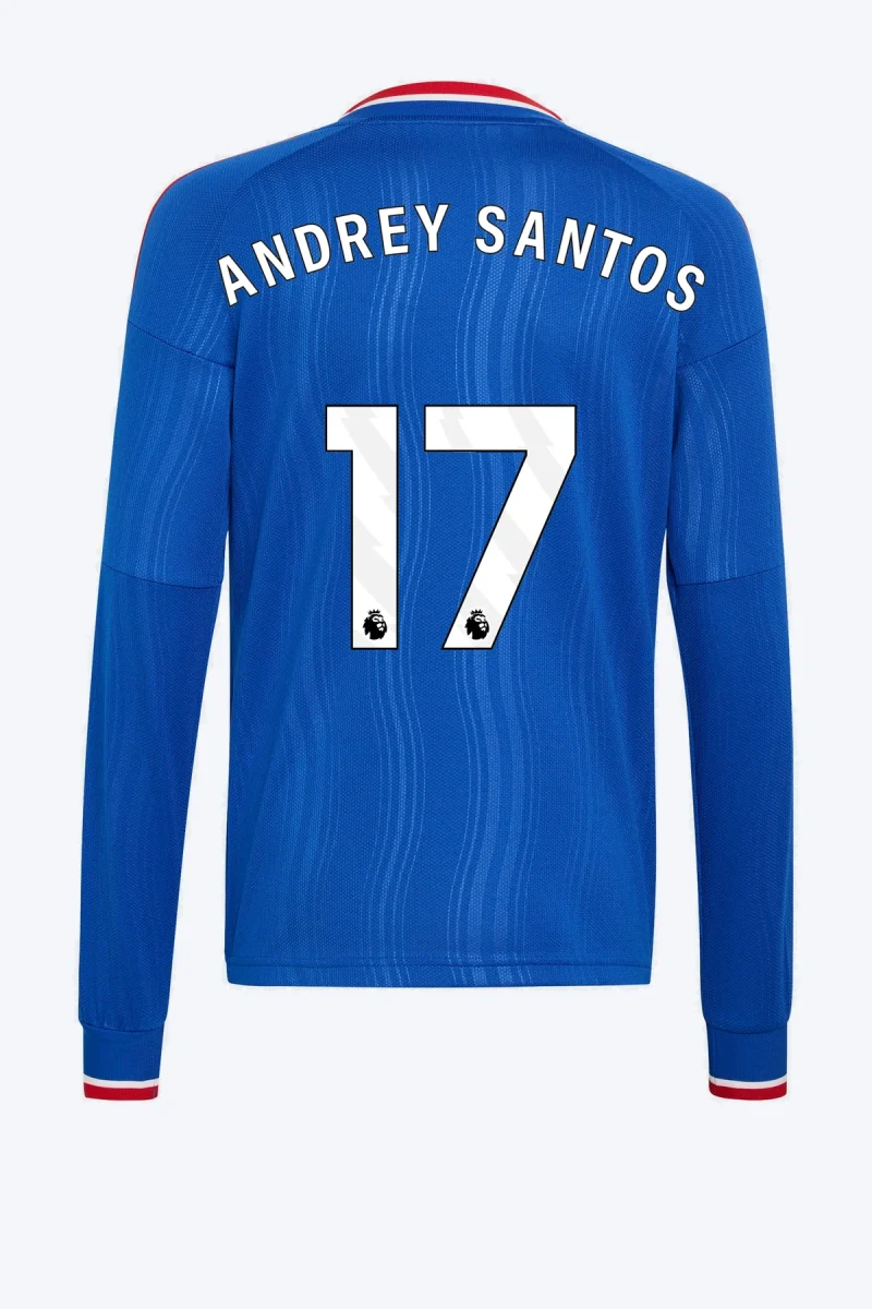 Andrey Santos 17 Voetbalshirt - Manchester United 26/27 Uit Kids Longsleeve