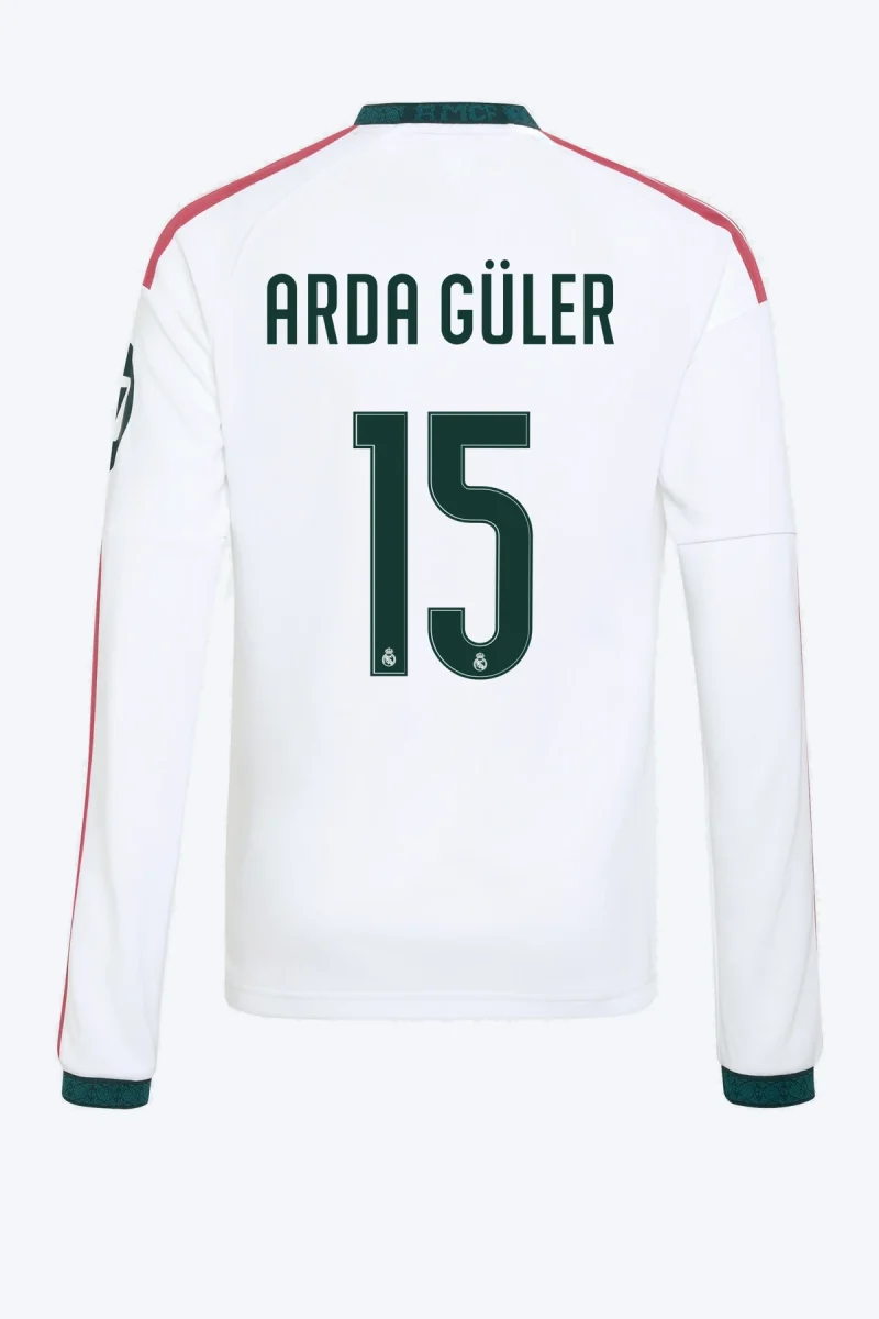 Arda Güler 15 Voetbalshirt - Real Madrid 26/27 Thuis Lange Mouw Kids