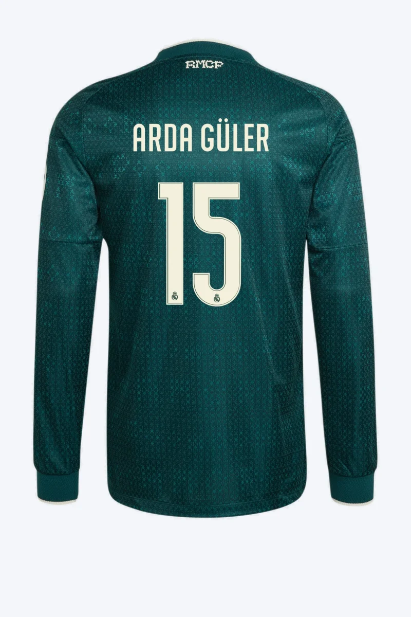 Arda Güler 15 Voetbalshirt - Real Madrid 26/27 Uit Authentic Lange Mouw