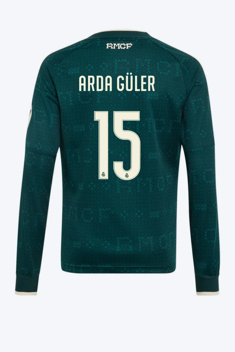 Arda Güler 15 Voetbalshirt - Real Madrid 26/27 Uit Lange Mouw Kids