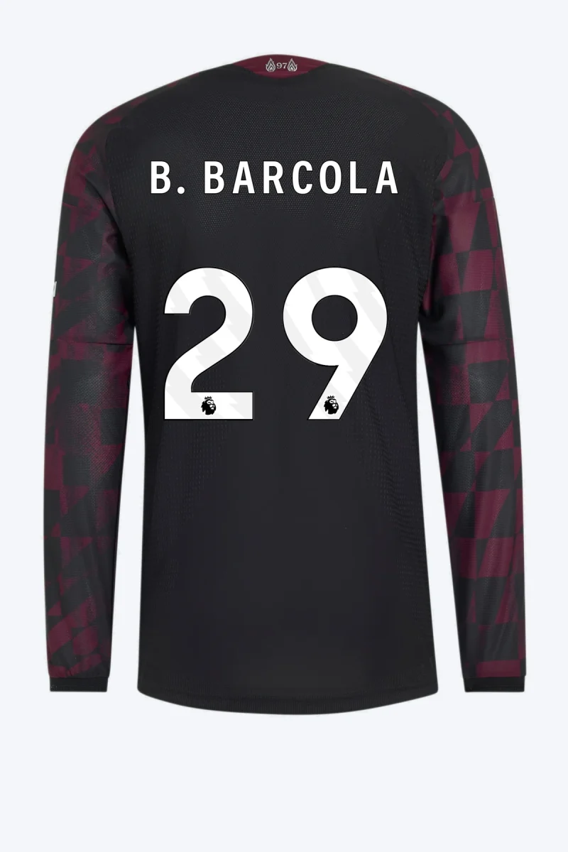 B. Barcola 29 Voetbalshirt - Liverpool FC 26/27 Derde Authentic Longsleeve