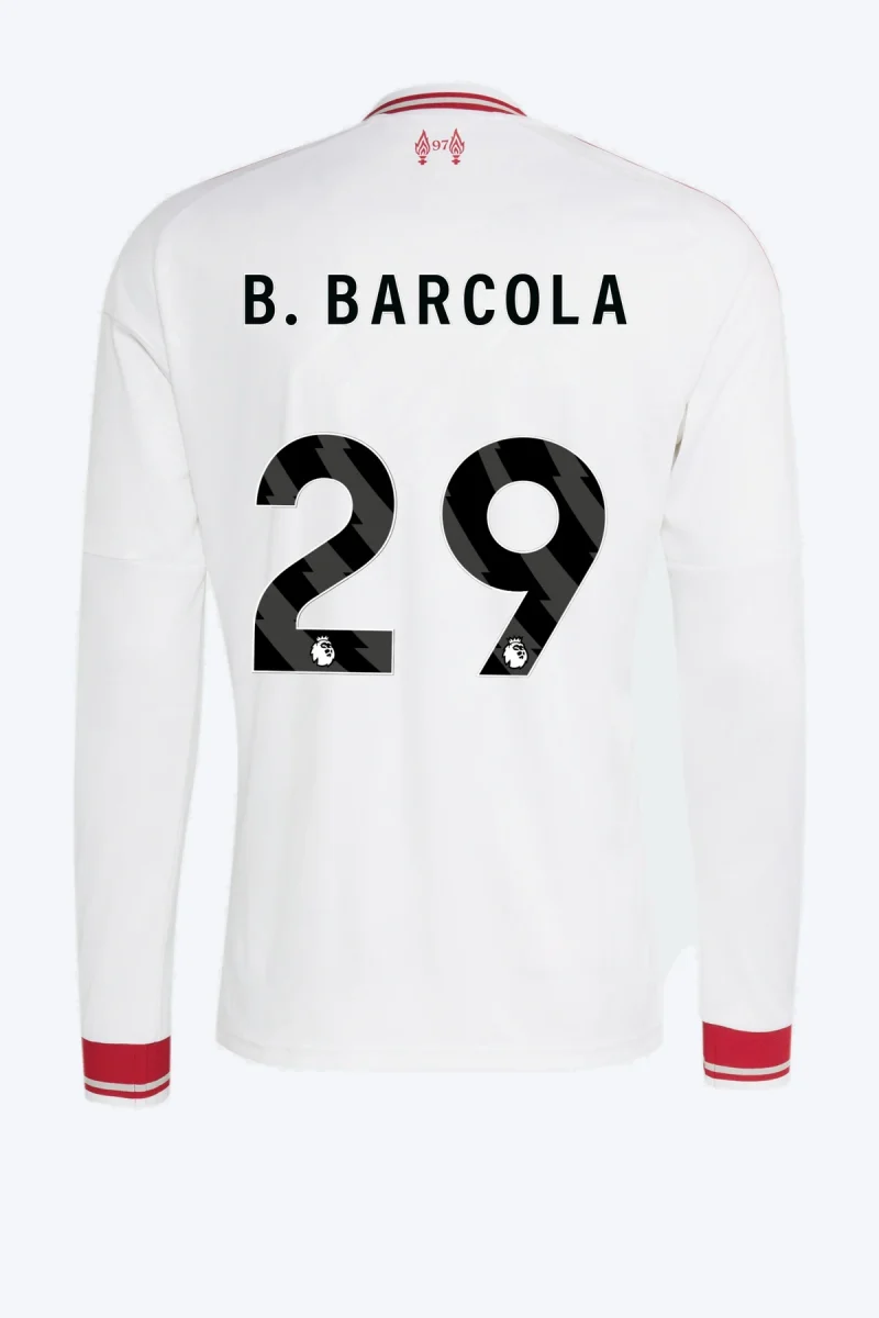 B. Barcola 29 Voetbalshirt - Liverpool FC 26/27 Uit Longsleeve