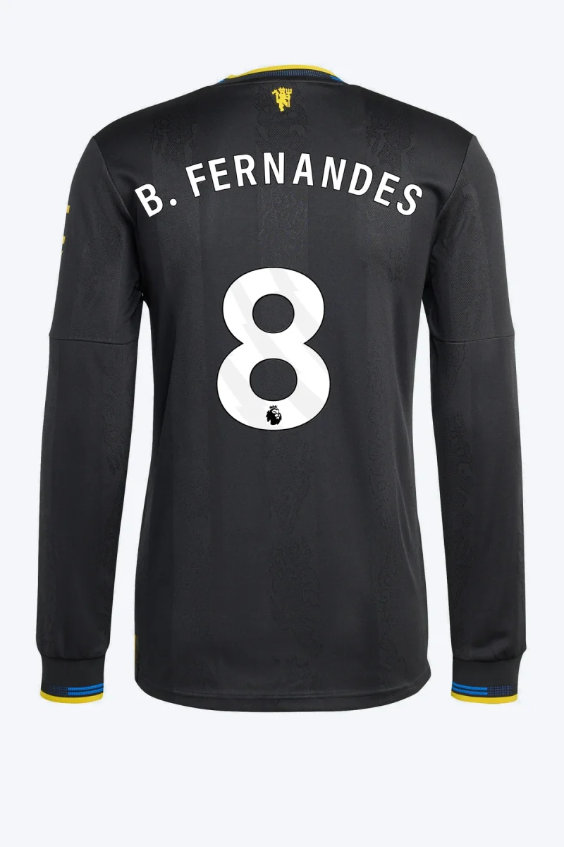 B. Fernandes 8 Voetbalshirt - Manchester United 25/26 Lange Mouw Derde Authentic