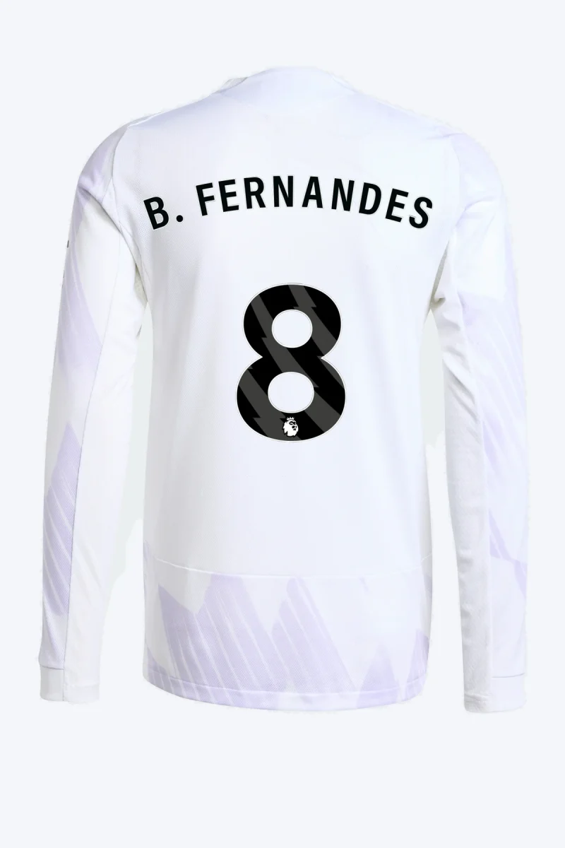 B. Fernandes 8 Voetbalshirt - Manchester United 25/26 Lange Mouw Uit Authentic