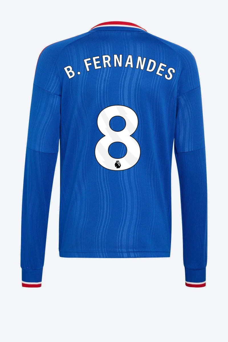 B. Fernandes 8 Voetbalshirt - Manchester United 26/27 Uit Kids Longsleeve