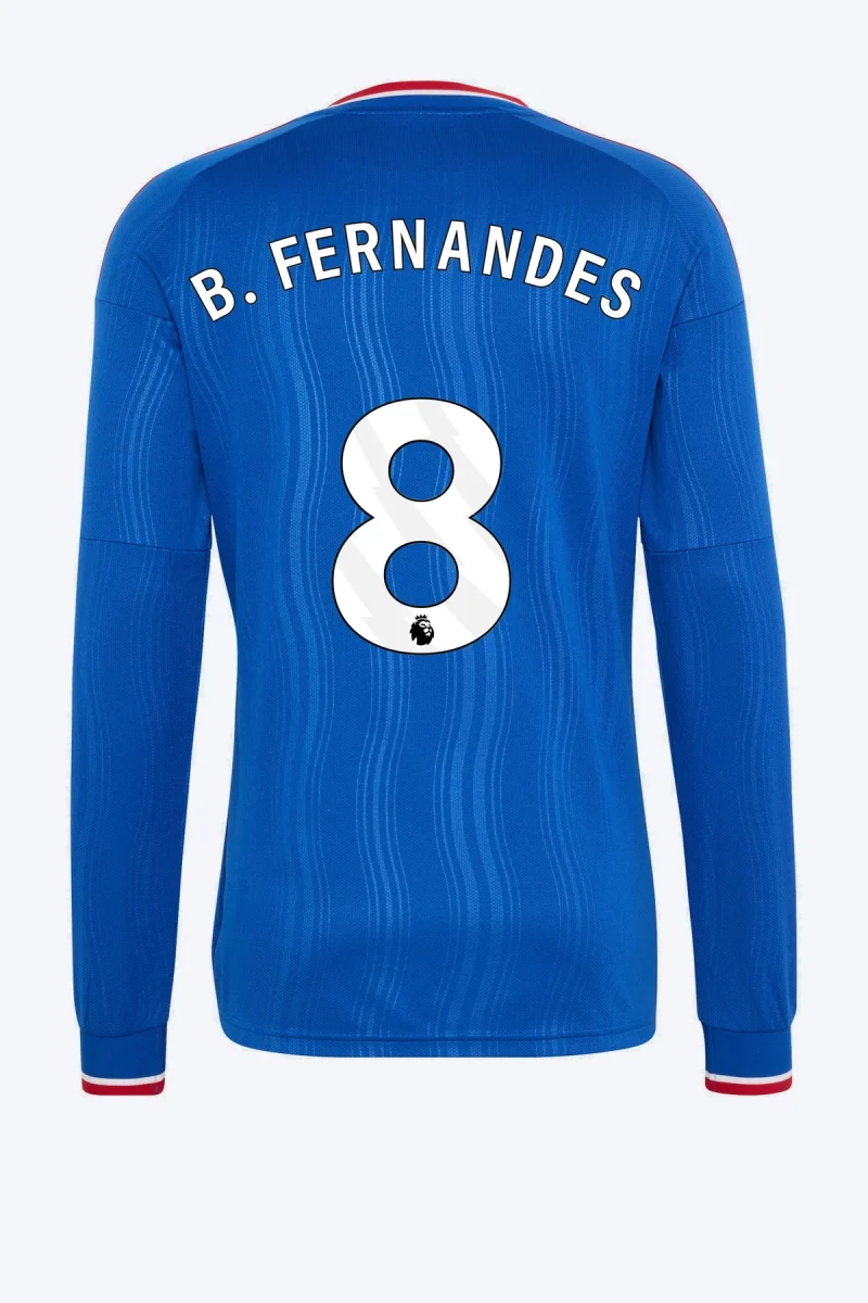B. Fernandes 8 Voetbalshirt - Manchester United 26/27 Uit Longsleeve