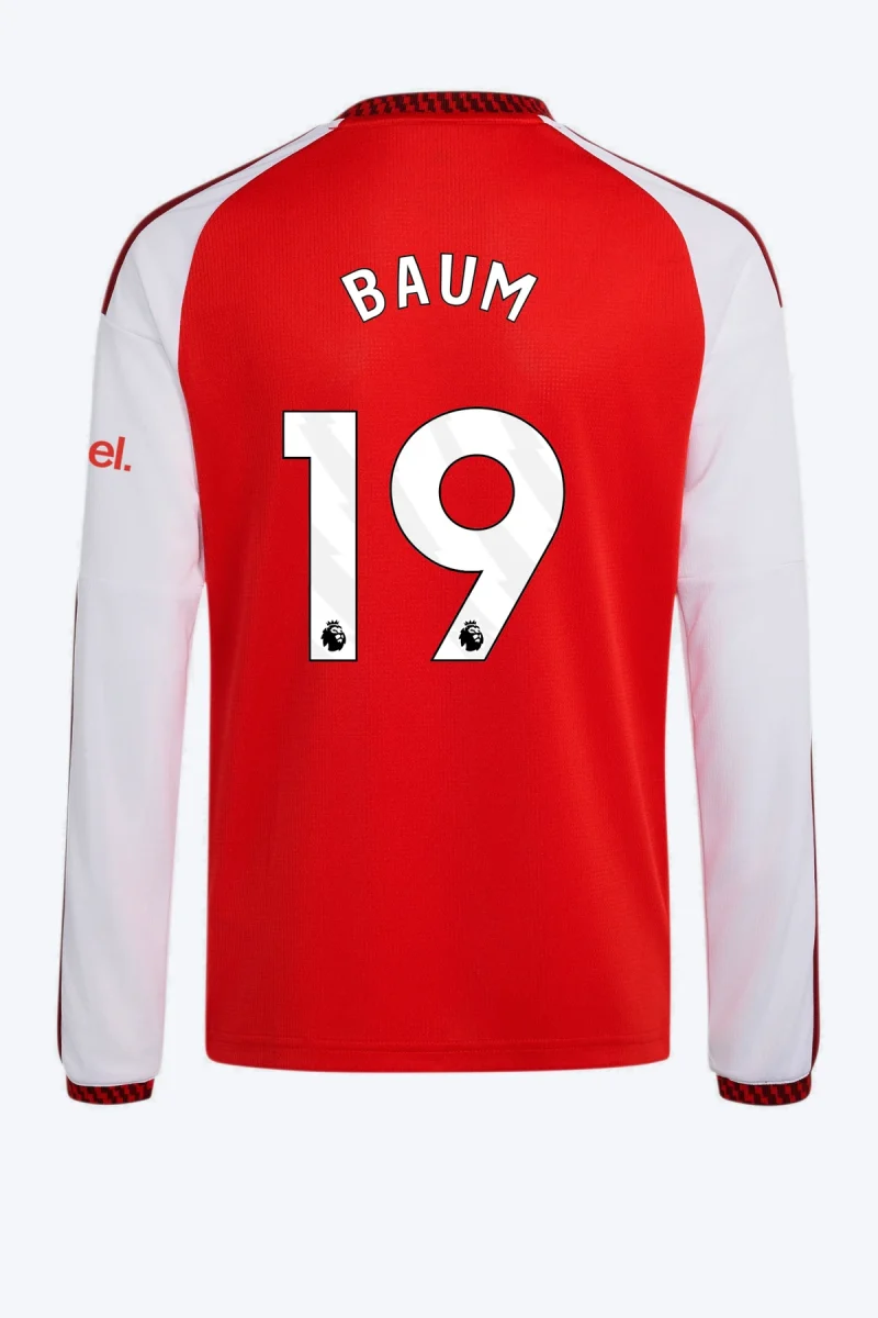 Baum 19 Voetbalshirt - Arsenal FC 26/27 Thuis Kids Longsleeve