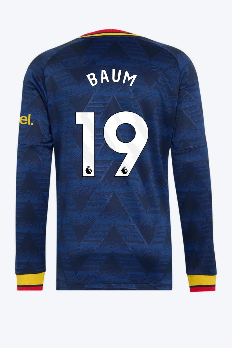 Baum 19 Voetbalshirt - Arsenal FC 26/27 Uit Authentic Longsleeve