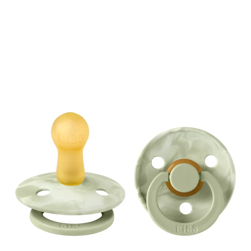 BIBS Tie Dye Duopack Round Nipple Sage-Ivory
