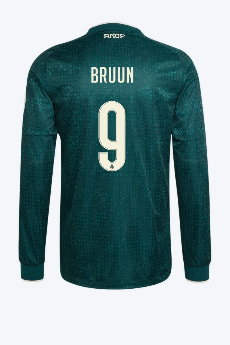 Bruun 9 Voetbalshirt - Real Madrid 26/27 Uit Authentic Lange Mouw