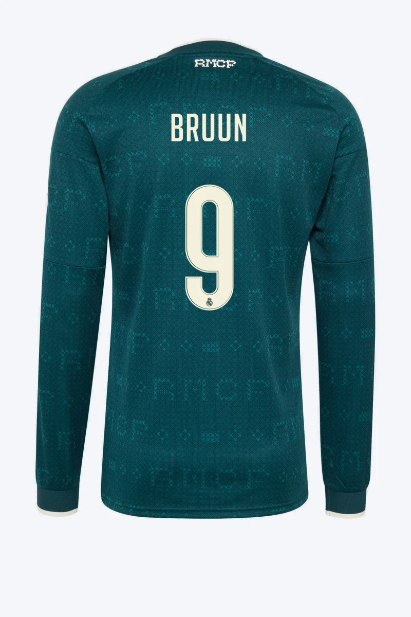 Bruun 9 Voetbalshirt - Real Madrid 26/27 Uit Lange Mouw