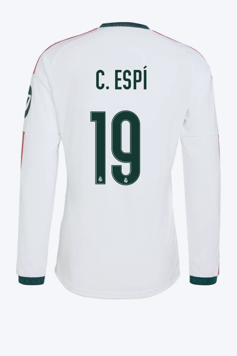 C. Espí 19 Voetbalshirt - Real Madrid 26/27 Thuis Authentic Lange Mouw