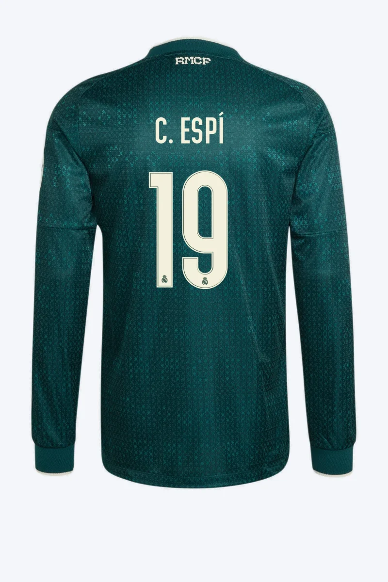 C. Espí 19 Voetbalshirt - Real Madrid 26/27 Uit Authentic Lange Mouw