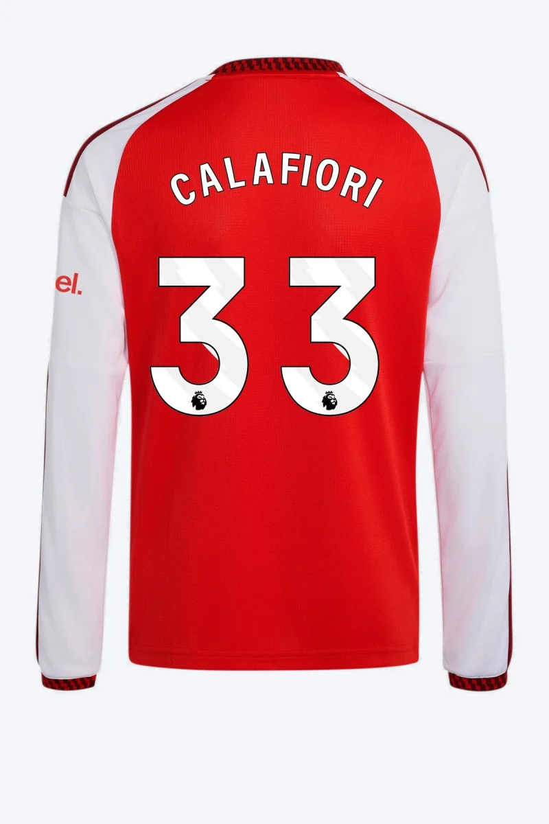Calafiori 33 Voetbalshirt - Arsenal FC 26/27 Thuis Kids Longsleeve