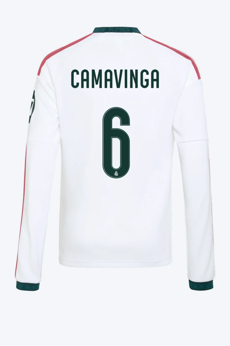 Camavinga 6 Voetbalshirt - Real Madrid 26/27 Thuis Lange Mouw Kids