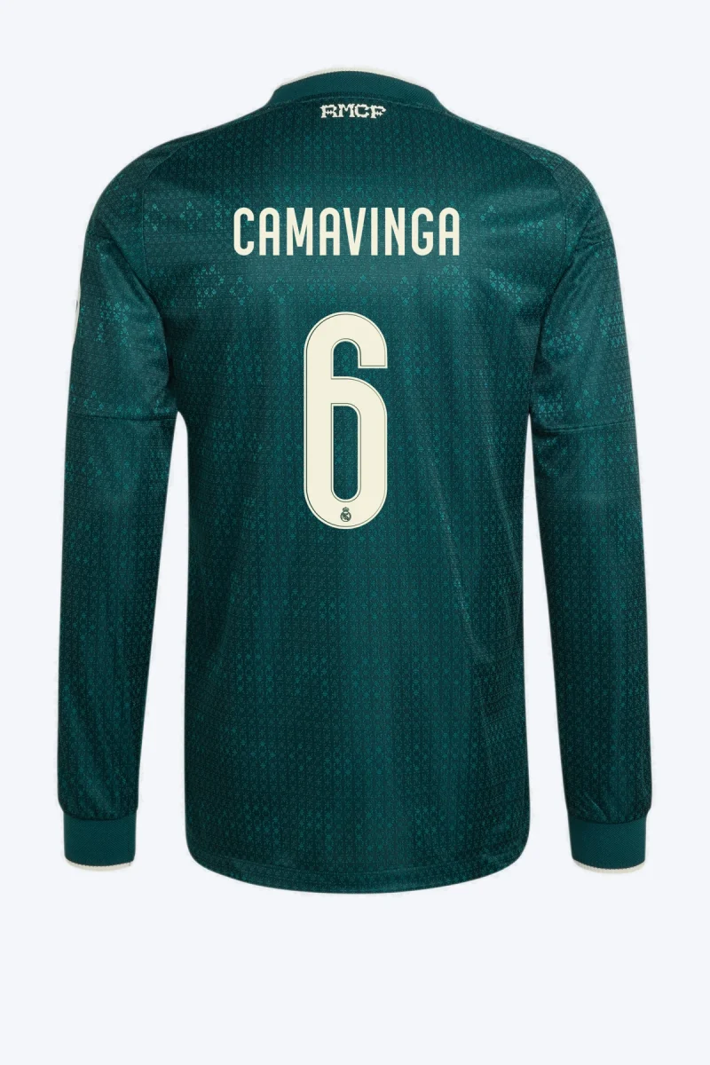 Camavinga 6 Voetbalshirt - Real Madrid 26/27 Uit Authentic Lange Mouw