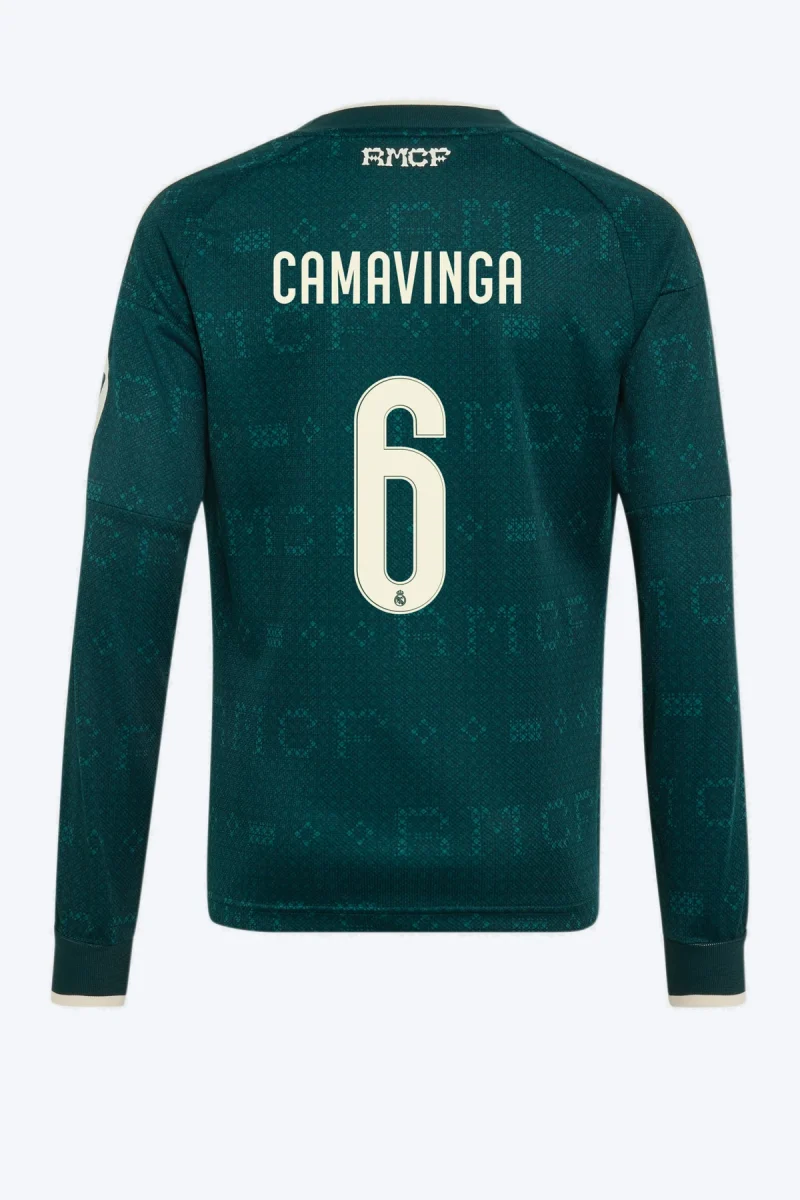 Camavinga 6 Voetbalshirt - Real Madrid 26/27 Uit Lange Mouw Kids
