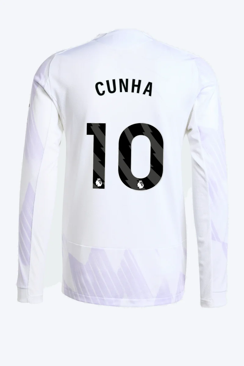 Cunha 10 Voetbalshirt - Manchester United 25/26 Lange Mouw Uit Authentic