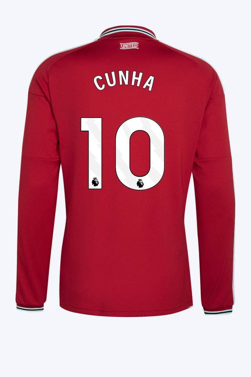 Cunha 10 Voetbalshirt - Manchester United 26/27 Thuis Lange Mouw