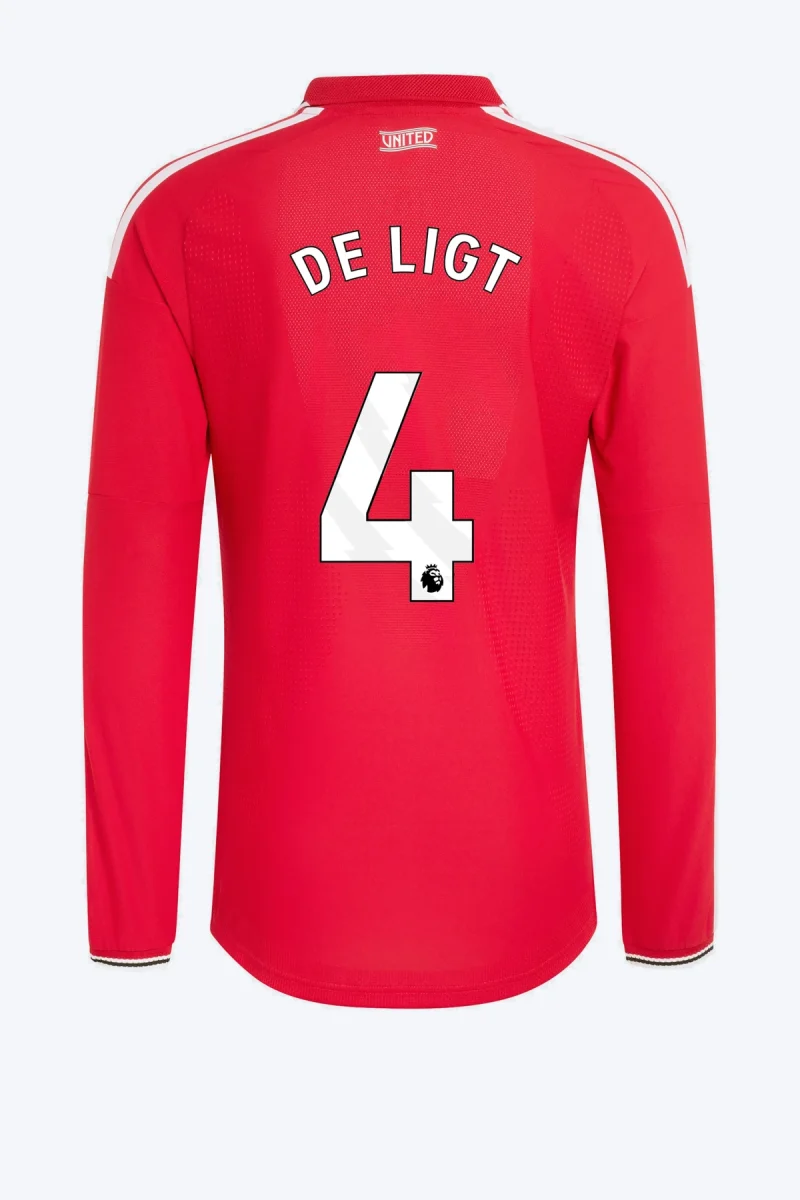 De Ligt 4 Voetbalshirt - Manchester United 26/27 Thuis Authentic Lange Mouw
