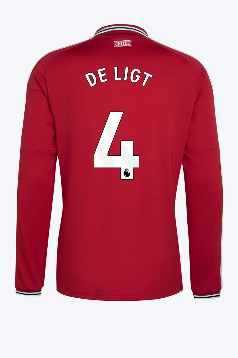 De Ligt 4 Voetbalshirt - Manchester United 26/27 Thuis Lange Mouw