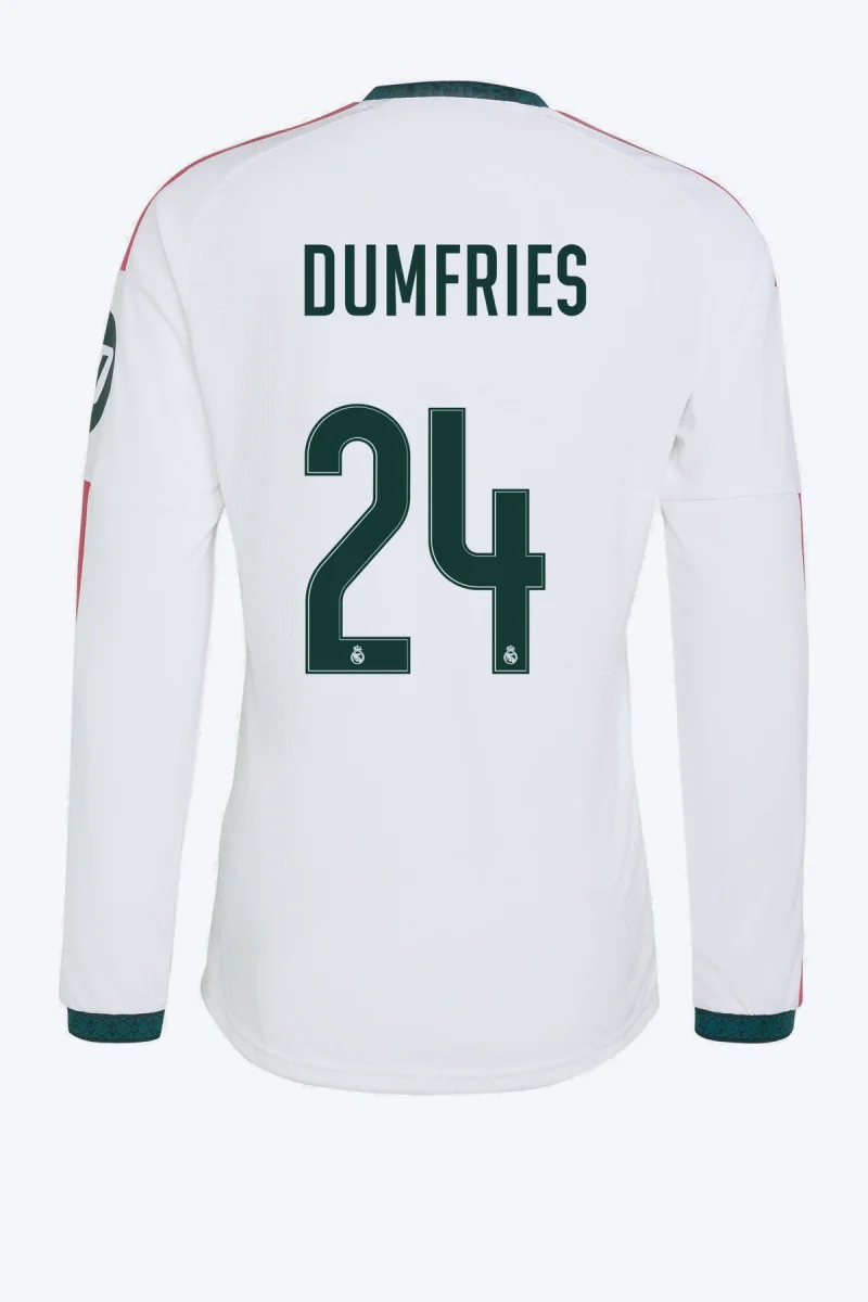 Dumfries 24 Voetbalshirt - Real Madrid 26/27 Thuis Authentic Lange Mouw