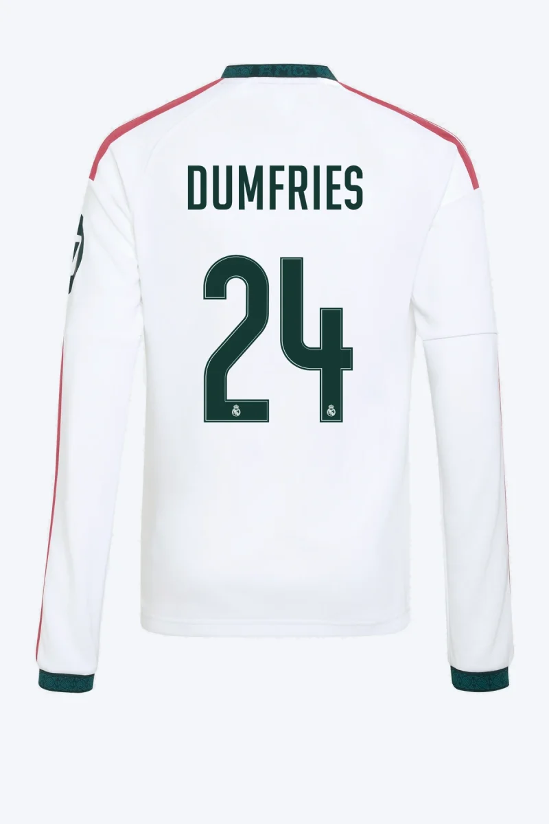 Dumfries 24 Voetbalshirt - Real Madrid 26/27 Thuis Lange Mouw Kids